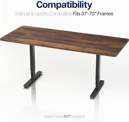 VIVO Rustic Vintage Brown 71 x 30 in Solid Table Top, DESK-TOP71N - Image 4