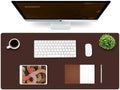 K KNODEL Extra Large Desk Mat, Leather Mouse Pad (35.4"x17", Dark Brown) by GoogleFiber