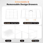 Acrylic Expandable Desk Drawer Organizer with 11 Adjustable Compartments - Image 2