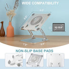 SHUWEI Laptop Cooling Stand with 3 Speed Fan, fits 10-15” Laptop, Bule-Gray - Image 6