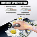 Mouse Pad,Large Desk Mat Set, 4in1 XL Mousepad + Keyboard Wrist Rest+Mouse Wrist Rest+Coaster with Ergonomic Desk Pad for Home Office Table Computer Cover -Ladybug on Daisy Flower - Image 5