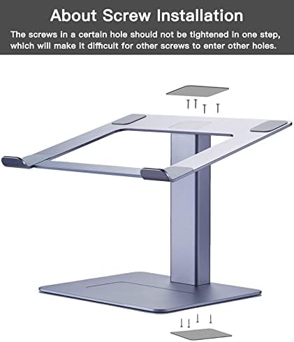 Adjustable Laptop Stand for Desk, DJ Laptop Stand Adjustable Height, Laptop Raised Stand for Standing & Sitting Mode, Tall, Strong and Airflow Even Laptop Riser for 17 inch（Gray） - Image 6