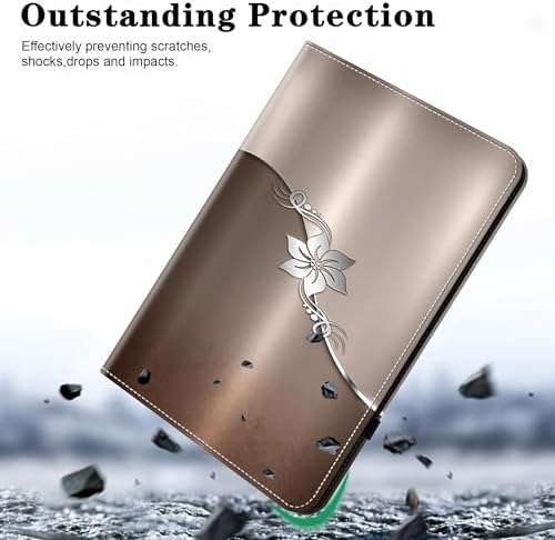 Case for 7" Kindle Paperwhite 12th Generation 2025/2024 & Kindle Colorsoft Signature Edition, Multi-Angle Viewing PU Leather Case with Card Slot for Kindle Paperwhite 2025 - Silver Flower - Image 2