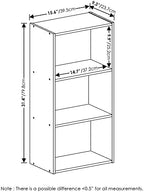 Furinno LUDER 3-Tier Book Shelf, Open Shelves Bookshelf, French Oak - Image 3