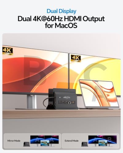 MacBook Docking Station Dual Monitor 4K@60Hz for MacBook Pro/Air M5/M4 - Image 4