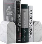 Koville Greek Natural Marble Bookends for Shelves, Book Ends for Heavy Books, 13LBS Ultra Heavy Duty Book Holders, Triumphal Arch Bookends Office Bookshelf Decor for CDs/Video Games(Volakas) by Koville