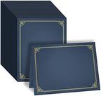 GNL Certificate Holders - 100 Packs Blue Diploma Holders, Certificate Covers with Gold Foil Border, for Letter Size 8.5 x 11 Award Certificate Paper and Documents by GNL