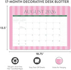 Orange Circle Studio 2027 Cabana Stripes Decorative Desk Blotter Calendar, 17-Month Desk Pad Planner, 18.75" x 13.5" Monthly Pages, Tear-Off Sheets, Notes Section for Office & Home Workspace Area - Image 3