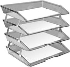 Acrimet Facility 4 Tier Letter Tray, Side Load, Letter Size/A4, Desktop File Organizer, Plastic (Clear Gray) - Image 2
