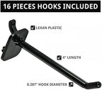 Azar Displays 700508-BLK-4B16 8-Inch W by 20-Inch H Revolving Black Pegboard Counter Display with 16-Pack of 4 inch Locking Hooks, Black - Image 4