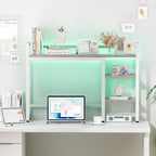 Desk Hutch with Colorful RGB Lights, 4 Tier Desktop Shelf for Max 28" Computer Monitor, Desk Organizer Shelf for Tidy Storage Display, Desktop Bookshelf for Home, Office, Dorm, Gaming Table, Kitchen - Image 5