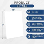 200 Certificate Paper 8.5 x 11 for Printing - Blank Certificate Papers for Award Certificates & Diploma Paper - Premium White Award Papers Cardstock for Awards & Certificates Graduation - Image 2