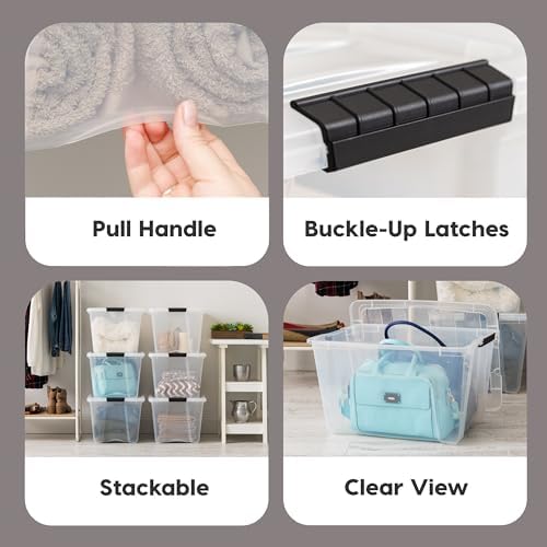 IRIS USA 6-Pack 54 Quart Storage Bins with Lids, Clear - Image 6