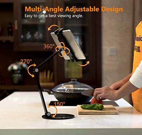 iPad Stand for Desk, Surface Pro Holder, Multi-Angle Adjustable Tablet Stand Holder for 4.7''- 13'' Screen Microsoft Surface Series, iPad Series,Samsung Galaxy Tabs,Amazon Kindle Fire, Etc. (Black) - Image 3