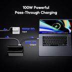 MacBook Pro Air Docking Station, Vertical USB C Laptop Docking Station with M.2 SSD Slot, HDMI 4K@60Hz, 4 USB A/C Max 10Gbps, Ethernet, SD/TF, PD Dock for MacBook/USB-C Win Laptops - Black - Image 4