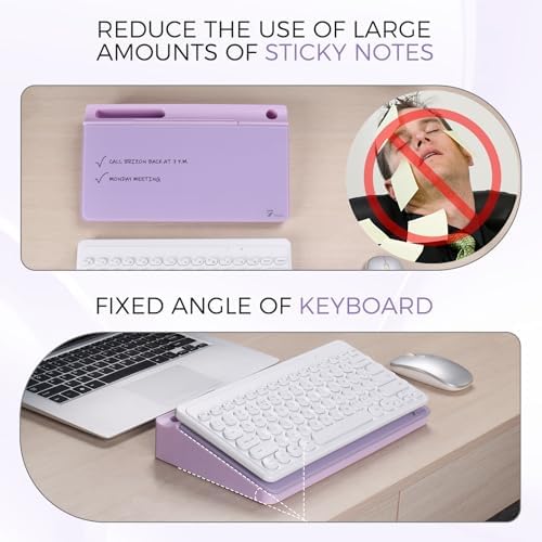 TOWON Compact Glass Desktop Whiteboard with Storage 12x7 in, Lavender - Image 4