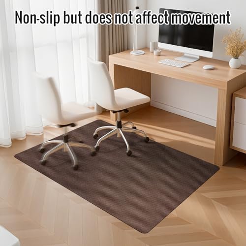 Office Chair Mat for Hard Floors,40"x48" Anti-Slip Waterproof Hardwood Floor Chair Mat,Heavy Duty Floor Protector Rolling Chairs for Home Office(Coffee) - Image 2