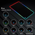 Cacoy 48"x20" RGB XXL Large Gaming Mouse Pad, LED Lighting Mouse Mat, Black - Image 6