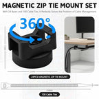 24pcs 22mm Magnetic Zip Tie Mount, Multi-Functional Cable Holder, Suitable for Industrial Cable Management and Home Cable Organizing. 24 Mounts and 100 Nylon Cable Ties - Image 2