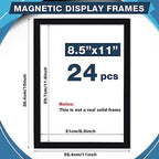 Leinuosen 24 Pack Magnetic Sign Holders Wall Mount Document Frame,Black - Image 2