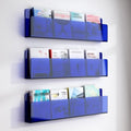 Magazine Holder Vinyl Records Holder 3-Layer Brochure Holder Wall Mount, Hanging Magazine Rack Clear Acrylic Floating Shelves Heavy Duty, Literature Organizer for Office, Kids Room, Home(Blue,L - 60cm by Unknown