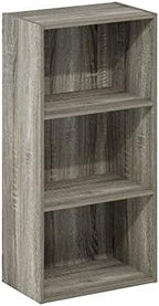 Furinno LUDER 3-Tier Book Shelf, Open Shelves Bookshelf, French Oak - Image 6