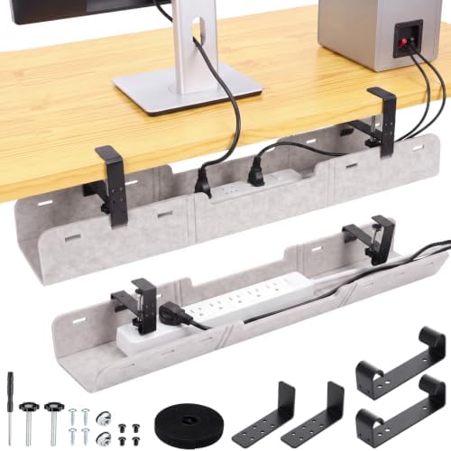 Chumia Under Desk Cable Management Tray No Drill, Beige, 36 Inch by Chumia