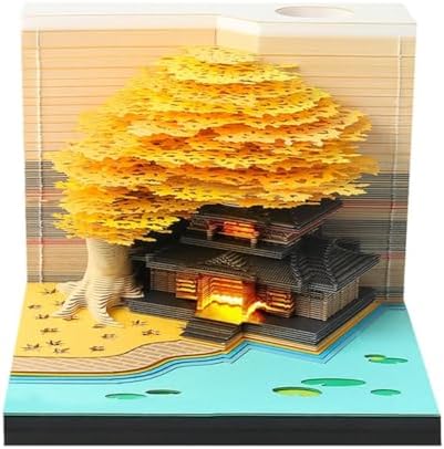 Time Piece Calendar, 2027 Desk Calendar with LED Light, 3D Tear-Away Paper Carving Art Memo Pad Notepad Gift for Christmas Housewarming Desktop Decoration(with Calendar & Light) by Unknown