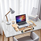 Kawaii Bunny Desk Mat Set Cozy Cartoon Bunny Cafe Mouse Pad with Wrist Rest 4in1 Desk Mat for Desktop Ergonomic Keyboard Wrist Support Anti-Slip Computer Ergonomic Mouse Pad Home Office Gaming - Image 7
