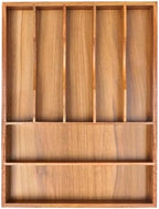 Bellsal Bamboo Silverware Organizer, 12"x15.7" Utensil Holder Cutlery Tray with Grooved Drawer Dividers for Kitchen Flatware, Bedroom, Office (7 Slot, Acacia) by Bellsal