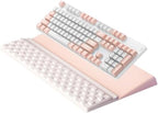 Ospelelf Keyboard Wrist Rest, Ergonomic Memory Foam Wrist Support for Typing & Gaming, Tilted Keyboard Pad, Aesthetic Desk Accessories for Office, Relief for Carpal Tunnel & Wrist Pain, Pink White by OspelelfOfficeSupplies