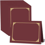 HAUTOCO 90 Packs Certificate Holders, Burgundy Diploma Holders, Document Award Covers Certificate Folders with Gold Foil Border for 8.5x11 Letter Size by HAUTOCO
