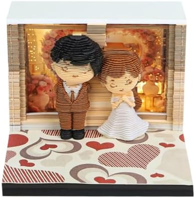 3D Calendar 2027, Unique 3D Memo Pad Tear Away Time Piece Calendar, Fun DIY Paper Carving Art 3D Desk Calendar Notepad Gift for Christmas, New Year (Dream Wedding) by Easolay