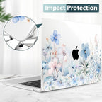 DONGKE for MacBook Air 13 Inch Case M5 2026 M4 2025 M3 M2 2024-2022 A3449 A3240 A3113 A2681, Plastic Hard Shell & Keyboard Cover & Screen Film for MacBook Air 13.6 Inch Case - Blue Flowers - Image 6
