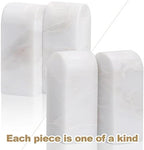 Koville African Natural Marble Bookends for Shelves, Decorative Book Ends, 7lbs Heavy-Duty Marble Book Holders, Bookshelf Apartment Decor for Normal Books/CD/Video Games(Bianco Fiora) - Image 5