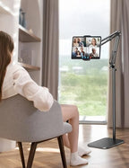 Tablet Floor Stand with 4.5LB Heavy Metal Base,Overhead Bed Phone Stand Angle Height Adjustable Holder, Universal Phone Mount for iPad iPhone Pro Air Mini, Samsung Tab, Kindle, E-Readers... - Image 4