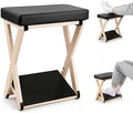Adjustable Foot Rest Under Desk, Solid Wood Ergonomic Under Desk Footrest with Detachable Memory Foam Pad, Double Layer Foot Stool and Leg Rest with 3-Level Angle, for Home Office Gaming Chair by Serdyes