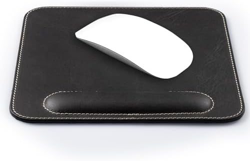 Londo Top Grain Leather Mouse Pad with Wrist Rest – Ergonomic Support, Non-Slip Base, Smooth Surface by Londo