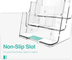 Brochure Holder 8.5x11 Inch 3 Tier with Removable Divider for 4x9 inch Clear Acrylic Pamphlet Display Stand Holder Countertop Use or Wall Mount for Office, Lobby, Hotel, Trade Show, 2 Pack - Image 4