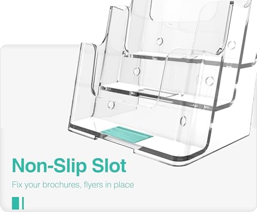 Brochure Holder 8.5x11 Inch 3 Tier with Removable Divider for 4x9 inch Clear Acrylic Pamphlet Display Stand Holder Countertop Use or Wall Mount for Office, Lobby, Hotel, Trade Show, 2 Pack - Image 4