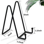 Decolore 6 Inch 5 Pack Black Metal Display Stands Plate Holder Display Stands for Picture, Decorative Plate, Book, Photo Easel, Artistic Work - Image 2