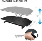 Aconcept 40 inch Black Corner Height Adjustable Standing Desk Converter, One-Click Sit to Stand up Desk Riser, Pre-Assembled for Dual Monitor and Laptop Workstation - Image 6