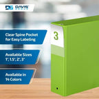 Premium Economy 3-Ring Binder, Spine Label, 3" Round Rings, Lime Green, 6Pk - Image 4