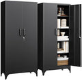Letaya 71" H Metal Storage Cabinet with 2 Doors and 4 Shelves,Tall Kitchen Pantry Cabinets,Utility Pantry Organizers for Cupboard/Dining/Bathroom/Home Office/Garage, Steel Tool Cabinets by LetayaMetalCabinets