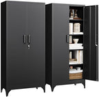 Letaya 71" H Metal Storage Cabinet with 2 Doors and 4 Shelves,Tall Kitchen Pantry Cabinets,Utility Pantry Organizers for Cupboard/Dining/Bathroom/Home Office/Garage, Steel Tool Cabinets by LetayaMetalCabinets
