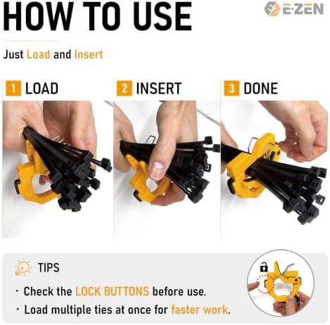 One Touch Cable Tie Holder/Zip Tie Organizer (Yellow) - Image 4