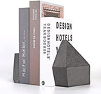 Decorative Bookends, Heavy Duty Cast Iron, Art Shelf Decor, Geometry Abstract Theme (Black) by Ambipolar - Image 4