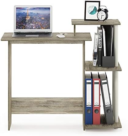 Furinno EFFICIENT Desk, 28.6" Wide Gaming Desk with 3 Open Side Shelves, Laptop Notebook Computer Desk, Office Desk for Home Office, Study Room, Dorm, Bedroom, Sonoma Oak - Image 4