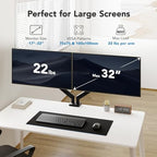 HUANUO Dual Monitor Mount for 2 Monitors up to 32 inches, Each Arm Holds Max 22lbs, Dual Monitor Stand with Advanced System, Height-Adjustable/Tilt/Swivel/Rotate, VESA Standard 75mm or 100mm - Image 2