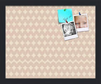 PinPix 16x13 inch Cork Bulletin Board. This Decorative Framed Pin Board Comes with Diamond Pattern in Light Pink and Cream Design and Satin Black. Ideal for Home, Office Decor or School (PinPix-294) by PinPixBulletinBoards
